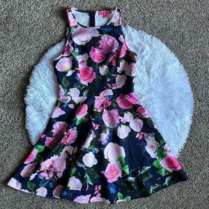 Betsey Johnson Floral Skater Tank Dress Womens Size 8